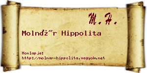 Molnár Hippolita névjegykártya
